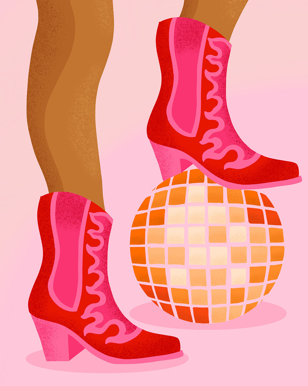 Disco Cowgirl Print