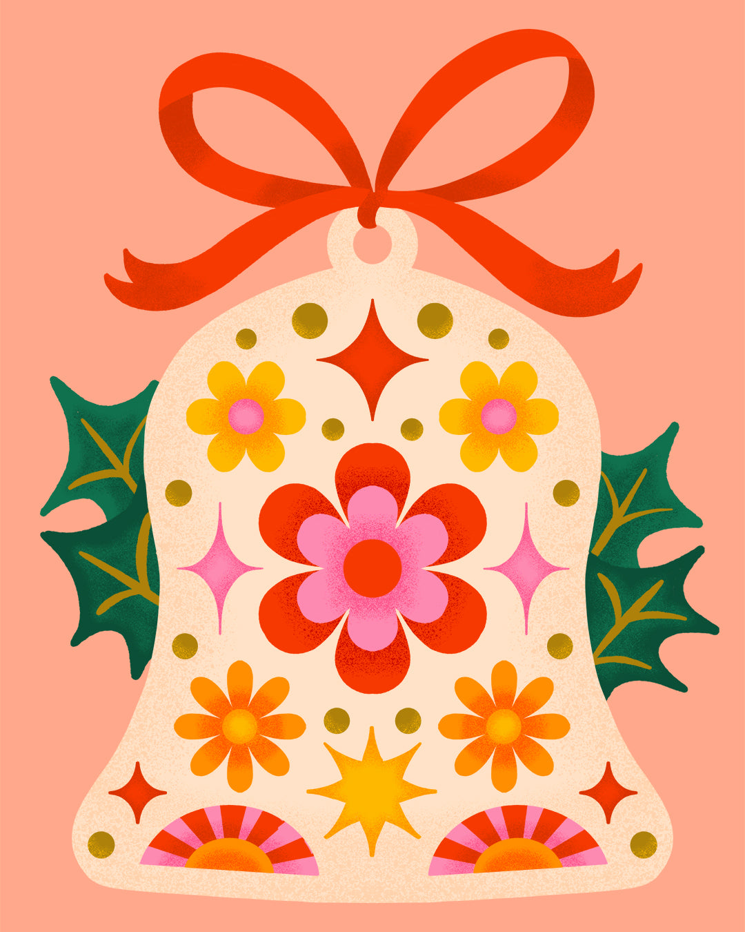 Campana de Navidad retro Tarjetas de felicitación